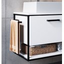 Ver imagem 4 de Gabinete para Banheiro Suspenso 80cm P1007 Branco com Cuba