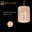 Ver imagem 3 de Pendente 13x16x150cm E14x1 Metal+cristal Rose