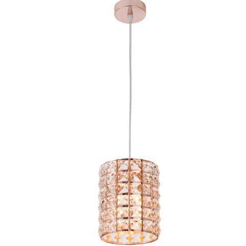 Pendente 13x16x150cm E14x1 Metal+cristal Rose