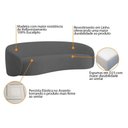 Ver imagem 6 de Kit Sofá 3 Lugares 180cm e 2 Poltronas Orgânica Luxo Recepção Amore Linho Cinza Escuro
