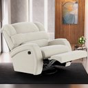 Ver imagem 1 de Poltrona do Papai Sala de Cinema Reclinável Kylie Glider Manual Giratória USB Veludo Bege G23 Gran B