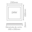 Ver imagem 2 de Painel Plafon de Embutir Quadrado Branco 29,5cm Led 24W 6000K Bivolt Evoled