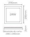 Ver imagem 2 de Painel Plafon de Embutir Quadrado Branco 29,5cm Led 24W 6000K Bivolt Evoled