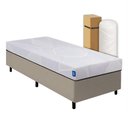Ver imagem 1 de Cama Box Solteiro Desmontável Bege + Colchão Umaflex Fit Firm D33 17cm Altura - Orthocamas