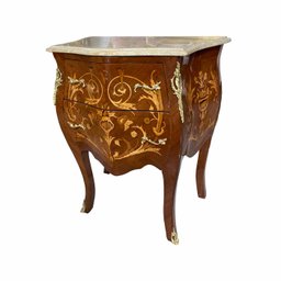 Cômoda Bombê com Marchetaria e Tampo em Mármore com 2 Gaveta - 77x65x41cm Prime Home Decor 15316 - 3