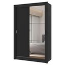 Ver imagem 3 de Guarda-roupa Solteiro 2 Portas de Correr com Espelho 2 Gavetas Preto Vivare Madesa
