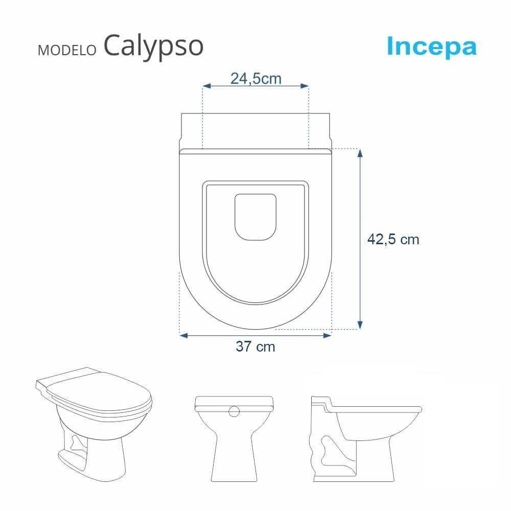 Tampa de Vaso Calypso Preto para Bacia Incepa 6lpf - 5