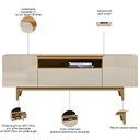 Ver imagem 5 de Rack para Sala de Estar Tv 75 Pol 3 Portas 180cm Milano L05 Tauari Off White
