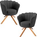 Ver imagem 1 de Kit Duas Poltronas Giratórias Pétala em Linho Premium 06-chumbo Sua Casa Decorações