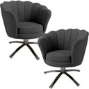 Ver imagem 2 de Kit Duas Poltronas Giratórias Pétala em Linho Premium 06-chumbo Sua Casa Decorações