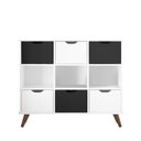 Ver imagem 2 de Nicho Organizador Retro Branco com 6 Gavetas Branco/preto 108 X 92,5cm - Fdecor