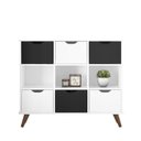 Ver imagem 1 de Nicho Organizador Retro Branco com 6 Gavetas Branco/preto 108 X 92,5cm - Fdecor