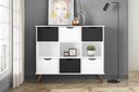 Ver imagem 3 de Nicho Organizador Retro Branco com 6 Gavetas Branco/preto 108 X 92,5cm - Fdecor