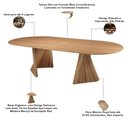 Ver imagem 5 de Mesa de Jantar 8 Lugares Oval Base Dupla Ripada 240cm Rigon B05 Amêndoa Cinamomo - Lyam Decor