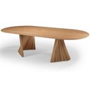 Ver imagem 7 de Mesa de Jantar 8 Lugares Oval Base Dupla Ripada 240cm Rigon B05 Amêndoa Cinamomo - Lyam Decor