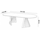 Ver imagem 6 de Mesa de Jantar 8 Lugares Oval Base Dupla Ripada 240cm Rigon B05 Amêndoa Cinamomo - Lyam Decor