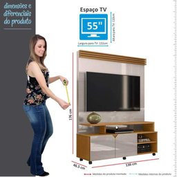 Home Sala Para TV Até 55 Pol Berlim 1.36 Lukaliam Off White/Tauari - 4
