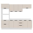 Ver imagem 1 de Armário de Cozinha Modulada Completa 5 Peças 270cm com Tampo 250073 Meena Politorno Móveis