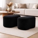 Ver imagem 1 de Kit 2 Puff Orgânico Curvo Feijão Sala Redondo Confortável Moderno Suede:preto