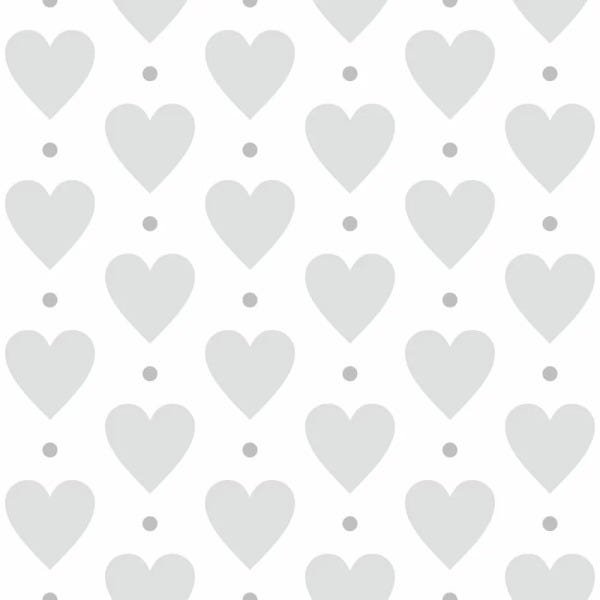 Papel de Parede Heart Point Gray - 0,58 x 2,50 metros - 1