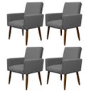 Ver imagem 1 de Kit 4 Poltronas Decorativa Sala e Quarto Nina Suede Herrero:cinza
