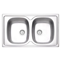 Cuba de Sobrepor Tramontina Sigma 2 Cubas em Aço Inox com Acabamento Pré-polido 86 x 50 cm com Válvu - 1