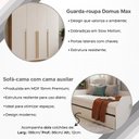 Ver imagem 4 de Conjunto Quarto Sofá-Cama Duo + Guarda-Roupa Domus Max 4 Portas com 2 Colchões - Branco/Off-White