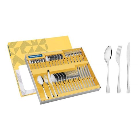 Faqueiro Aço Inox Com Faca De Mesa 36 Peças - Havana