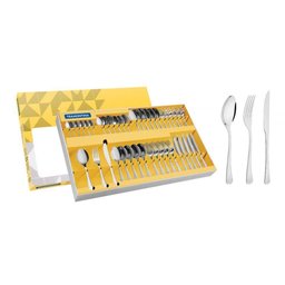 Faqueiro Aço Inox Com Faca Para Churrasco 42 Peças - Havana - 1 Faqueiro Aço Inox Com Faca Para Churrasco 42 Peças - Havana - 1