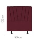 Ver imagem 2 de Cabeceira Estofada Bélgica 90cm Solteiro para Cama Box Quarto Suede Bordô - Gat Magazine