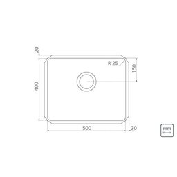 Cuba Simples para Cozinha Quadrada Dritta Pro Inox com Válvula Scotch Brite - Tramontina 94092/102 - 3