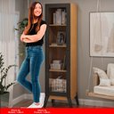 Ver imagem 4 de Estante Livros Genialflex Malta 1 Pt de Vidro Preto Cinamomo