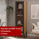 Ver imagem 6 de Estante Livros Genialflex Malta 1 Pt de Vidro Preto Cinamomo