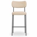 Ver imagem 5 de Kit 4 Banquetas Alta Sala de Jantar Lisa Pés Preto Linho Bege m² - Monari Design