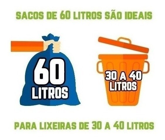 Saco de Lixo 60 Litros 100 Un Preto Super Reforçado Preto - 2