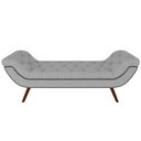 Ver imagem 5 de Kit Cabeceira Cama Box Casal 195 Cm Madrid com Puff Recamier Santorini Veludo Cinza - Lyam Decor