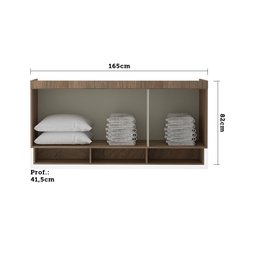 Armário Modulado Ponte Queen 3 Portas com Nicho 165cm Slim Luciane Móveis - 3