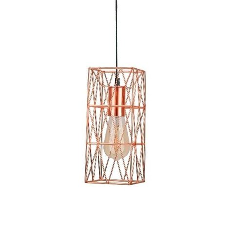 Pendente Cobre Aramado Metal Retangular Ø11