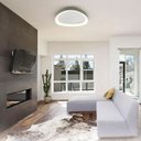Ver imagem 6 de Luminaria Paflon Sobrepor Organica Led 3 Tons Controle Remoto Teto Decoraçao Iluminaçao Enfeite Sala