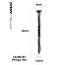 Ver imagem 6 de Parafuso Inox Auto Atarraxante Chata Phillips Stein 4,8x60 Caixa com 100 Peças