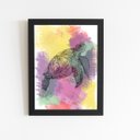 Ver imagem 1 de Quadro Tartaruga Aquarela Animal Natureza Moldura 20x30cm