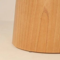 Mesa de Jantar Cone Redonda 80 Cm - Lâmina de Madeira Cinamomo e Laca Off White - 2
