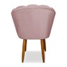 Kit 3 Cadeiras de Jantar Pétala Estofada Pés Palito Veludo Rosê Claro - Montanaris Decor - 3