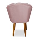 Ver imagem 3 de Kit 3 Cadeiras de Jantar Pétala Estofada Pés Palito Veludo Rosê Claro - Montanaris Decor