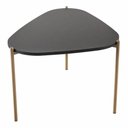 Ver imagem 2 de Mesa de Centro Orgânica Artesano 59 Cm (largura) em Mdp Nero (preto) e Pés em Aço Dourado