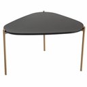 Ver imagem 1 de Mesa de Centro Orgânica Artesano 59 Cm (largura) em Mdp Nero (preto) e Pés em Aço Dourado