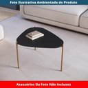 Ver imagem 3 de Mesa de Centro Orgânica Artesano 59 Cm (largura) em Mdp Nero (preto) e Pés em Aço Dourado