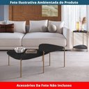 Ver imagem 4 de Mesa de Centro Orgânica Artesano 59 Cm (largura) em Mdp Nero (preto) e Pés em Aço Dourado
