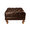 Ver imagem 3 de Puff Banqueta Dom Pedro Chesterfield Retangular  Sala, Quarto, Recepção - Couríssimo Marrom