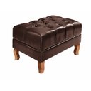 Ver imagem 1 de Puff Banqueta Dom Pedro Chesterfield Retangular  Sala, Quarto, Recepção - Couríssimo Marrom